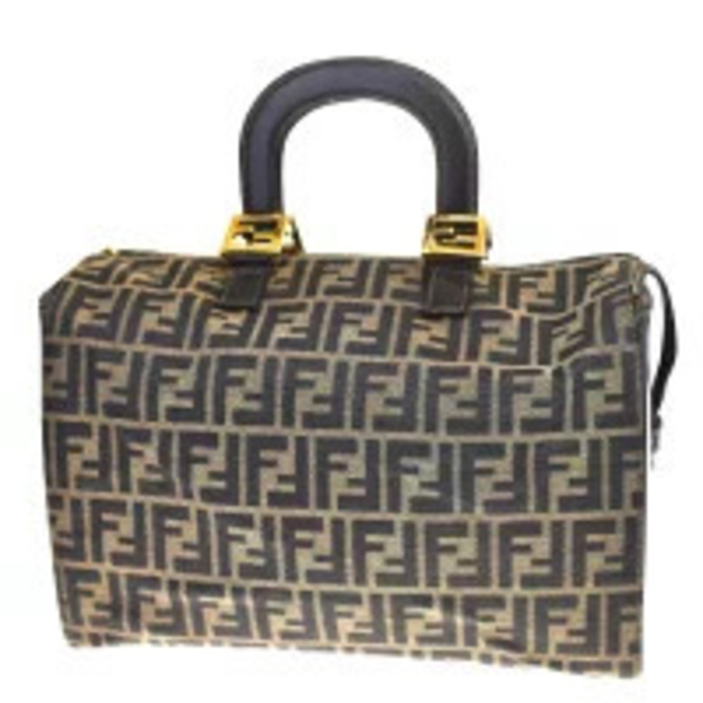 Fendi Zucca Handbag Brown Leather